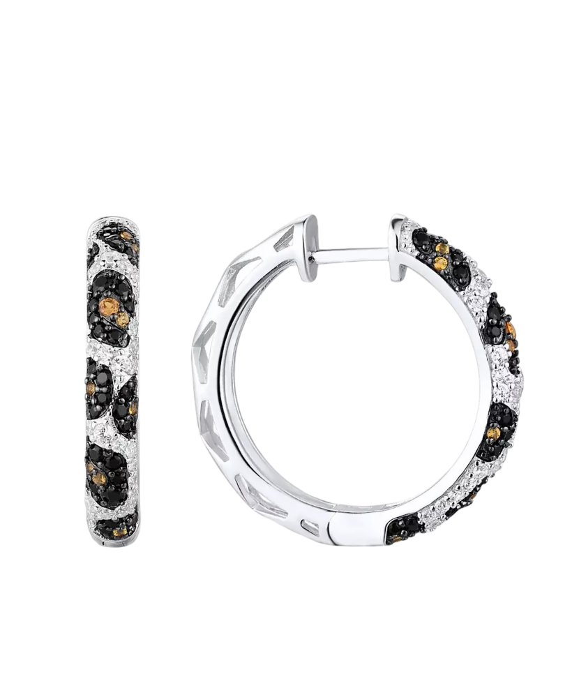 Sudraba auskari ar spineļiem un cirkoniem