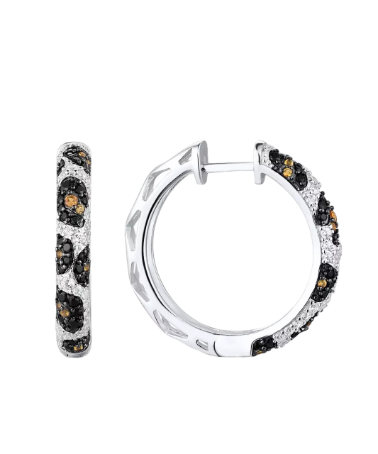 Серебряные серьги со шпинелями и цирконами