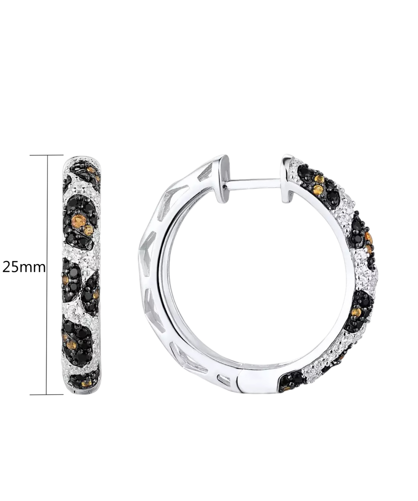 Серебряные серьги со шпинелями и цирконами