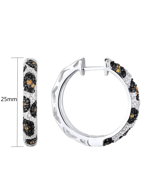 Серебряные серьги со шпинелями и цирконами