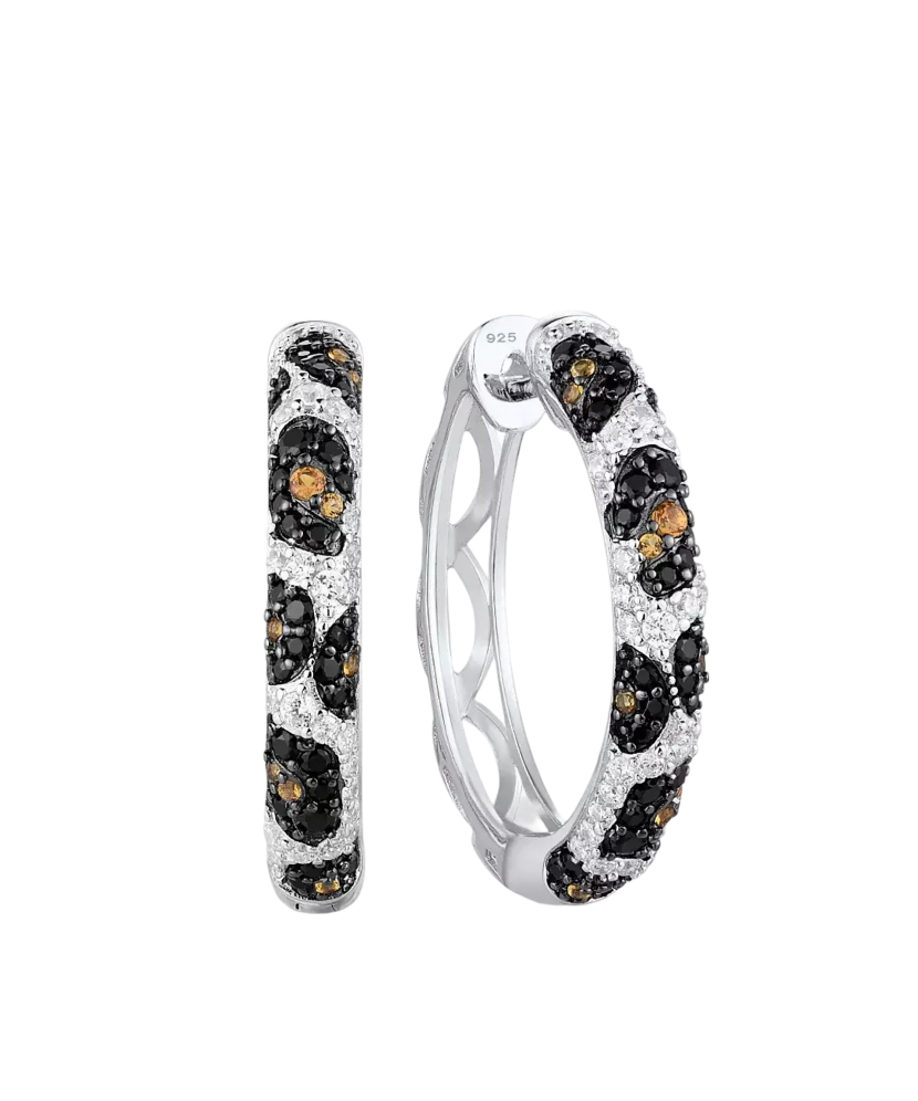 Sudraba auskari ar spineļiem un cirkoniem