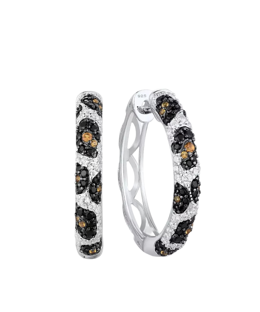 Sudraba auskari ar spineļiem un cirkoniem