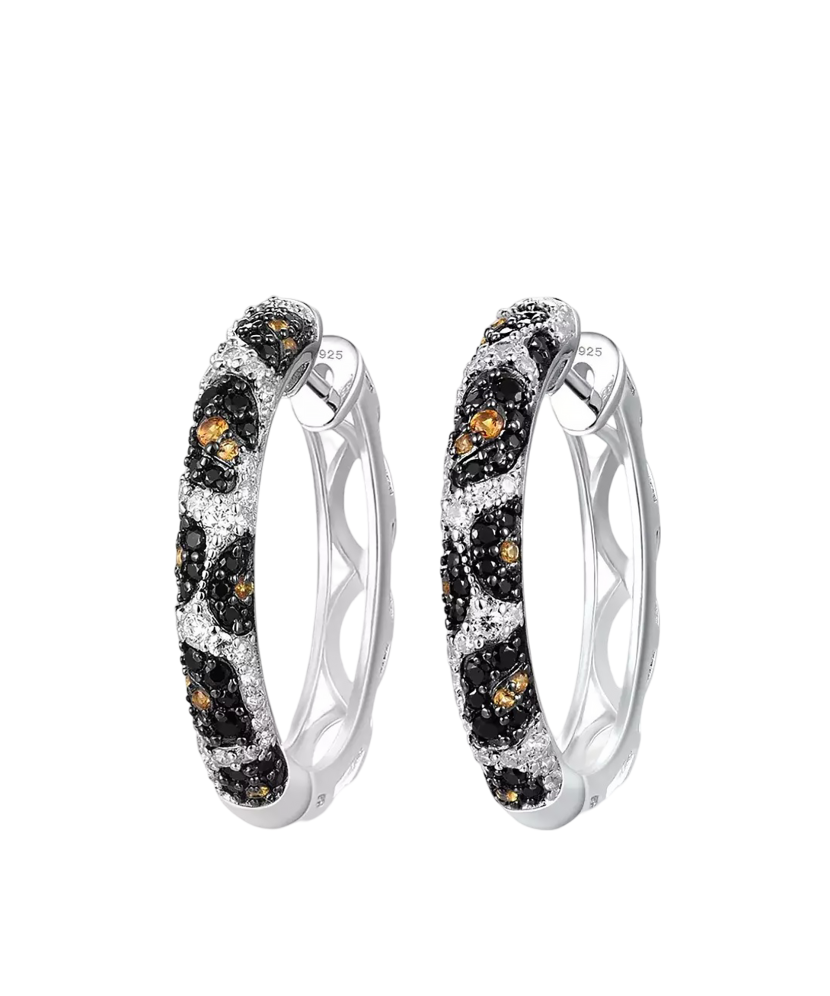 Sudraba auskari ar spineļiem un cirkoniem