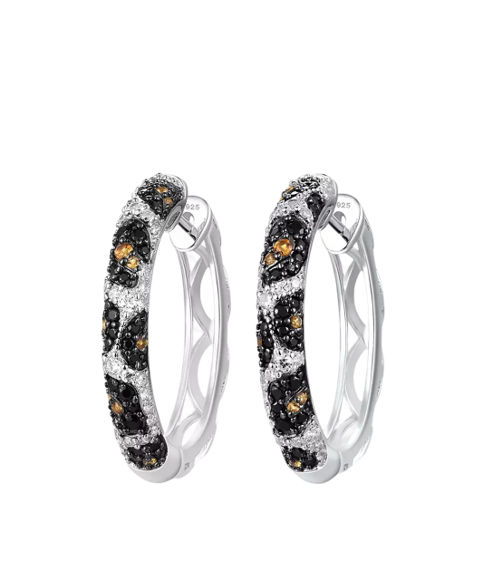 Серебряные серьги со шпинелями и цирконами