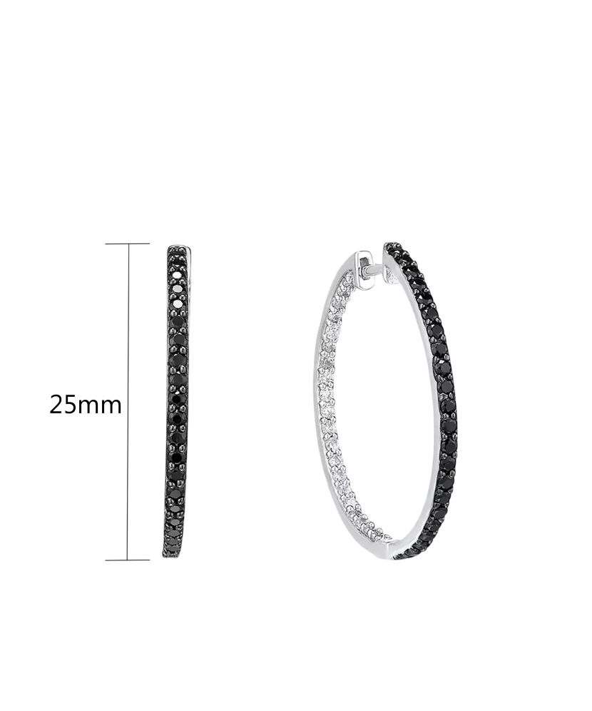 Sudraba auskari ar spineļiem un cirkoniem