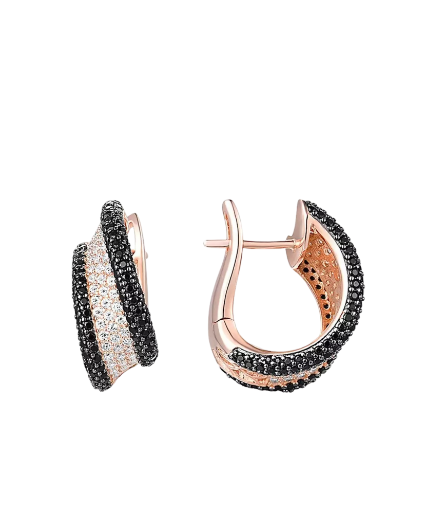 Apzeltīt sudraba auskari ar spineļiem un cirkoniem