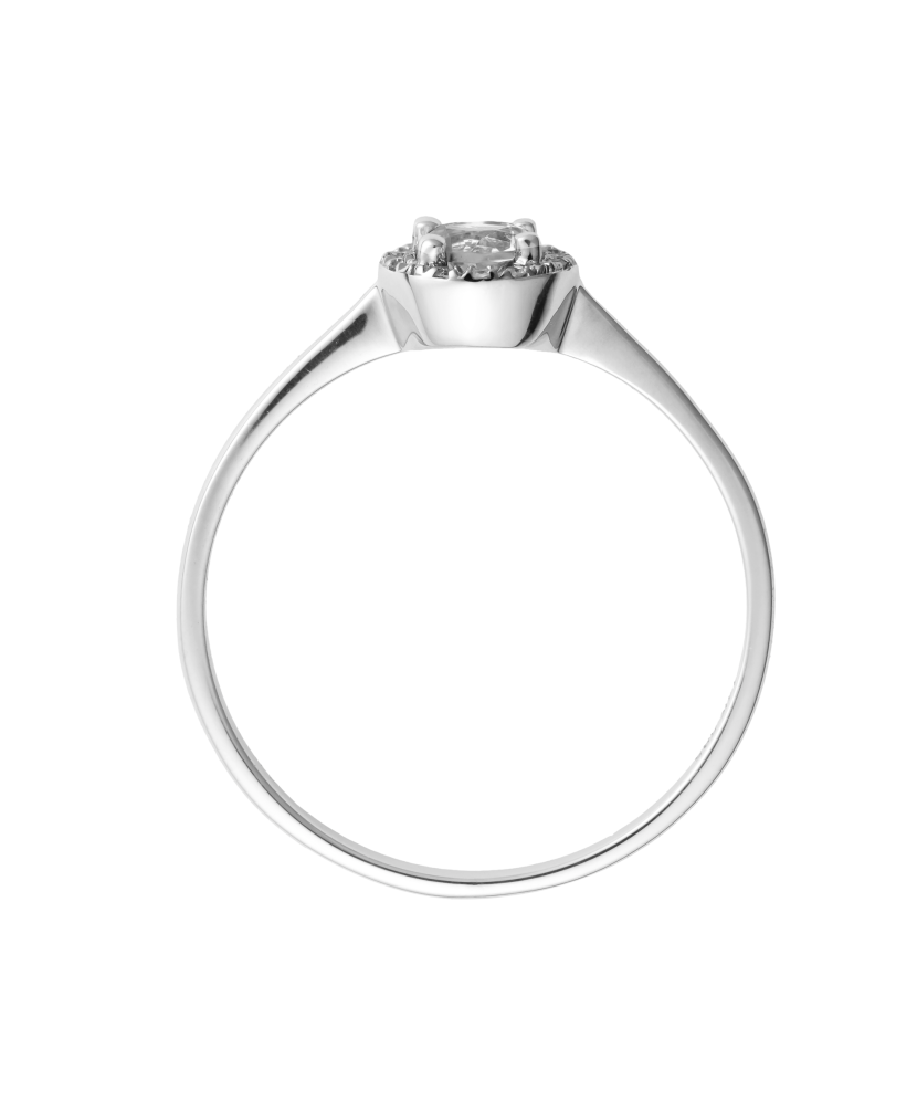 Baltā zelta gredzens ar dimantiem un dzidru topāzu - Goldinga