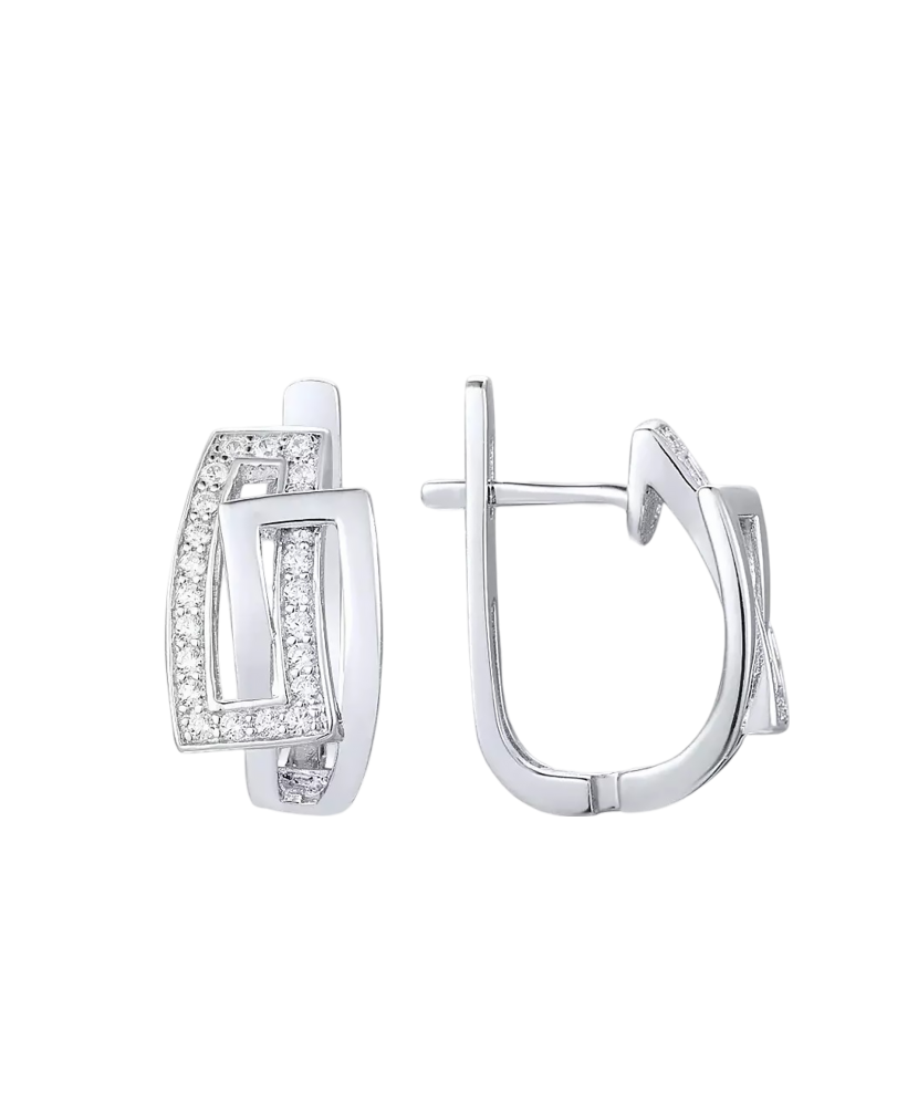 Серьги из серебра с цирконами