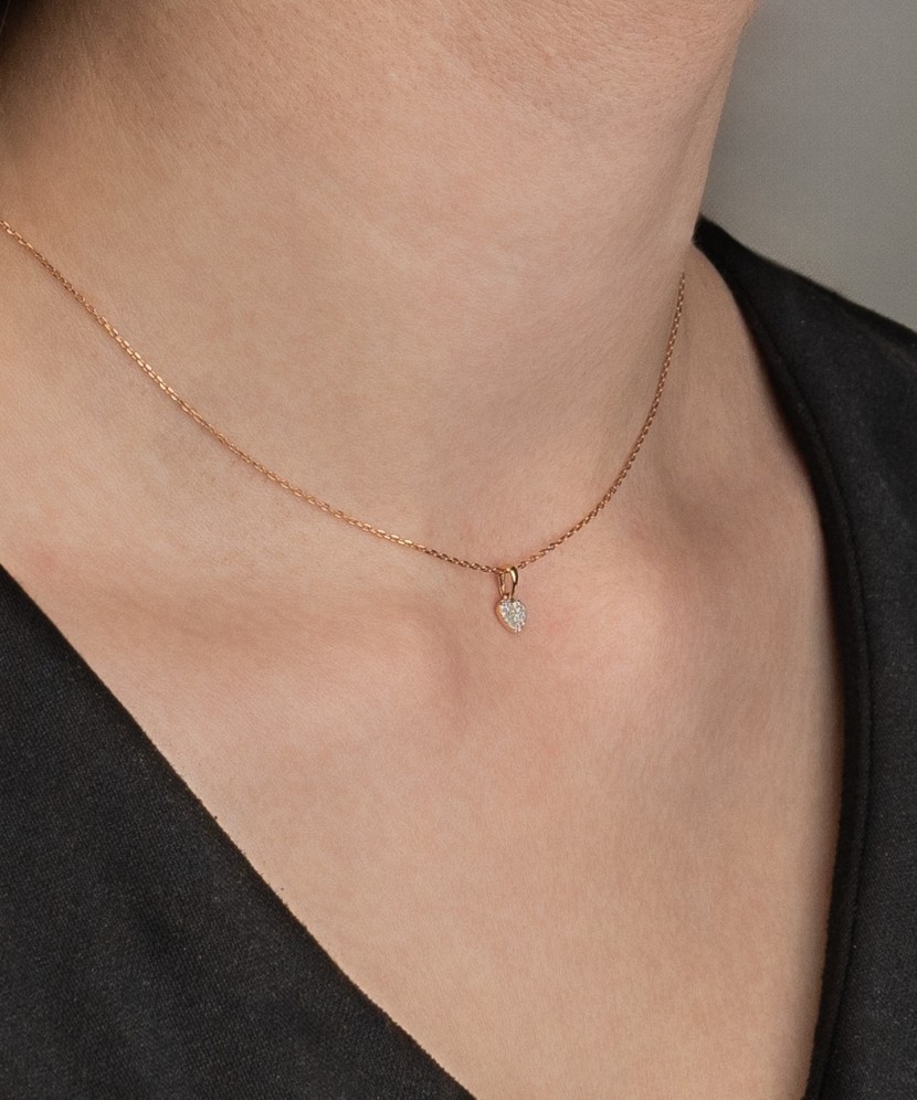 Auksinis pakabukas su deimantais "Širdelė" - Goldinga