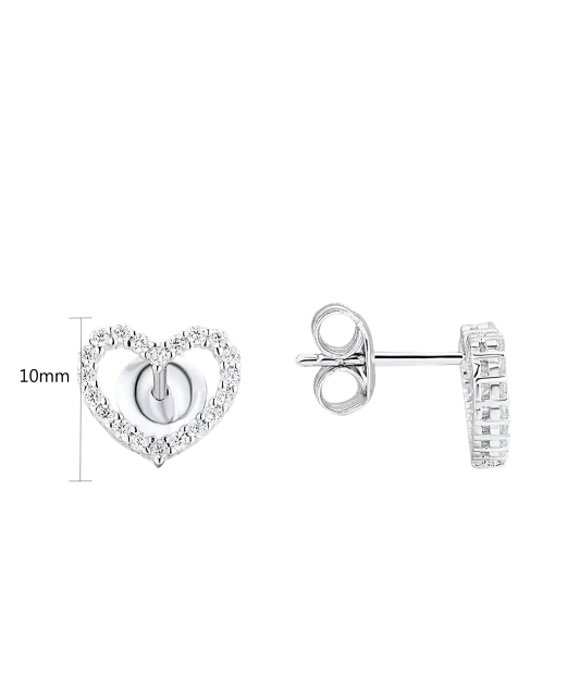 Серьги из серебра с цирконом "Сердцеs"
