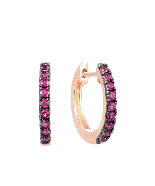 Apzeltīt sudraba auskari ar nano rubīniem - Goldinga