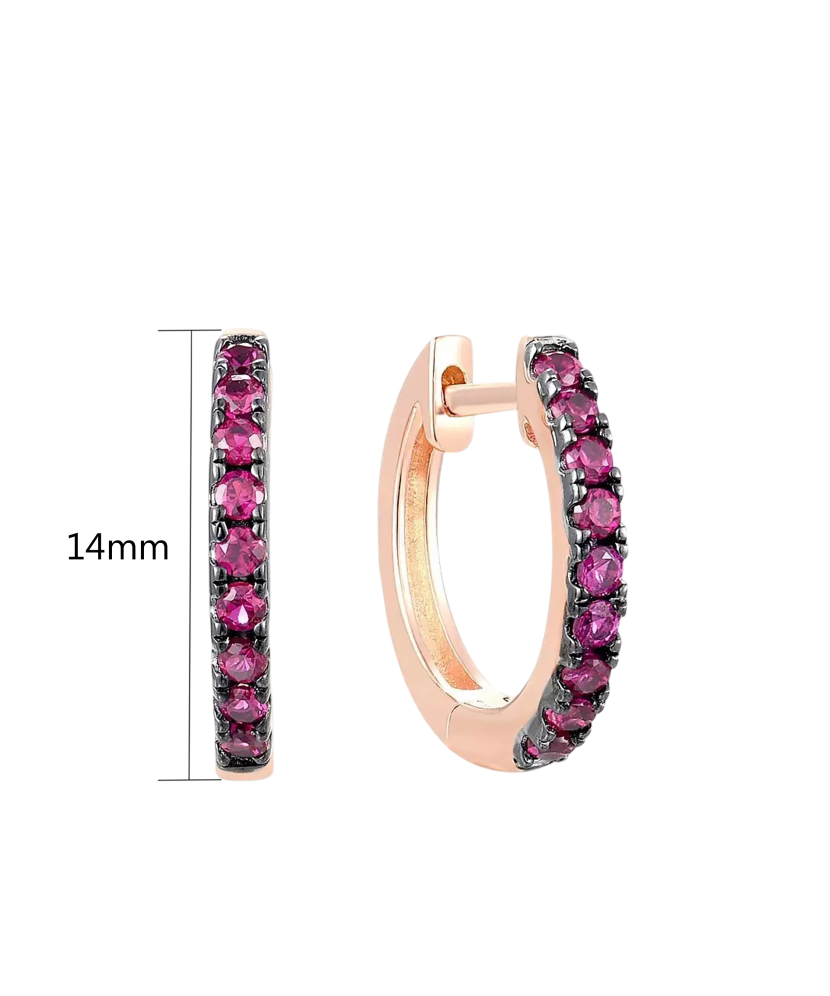 Apzeltīt sudraba auskari ar nano rubīniem - Goldinga