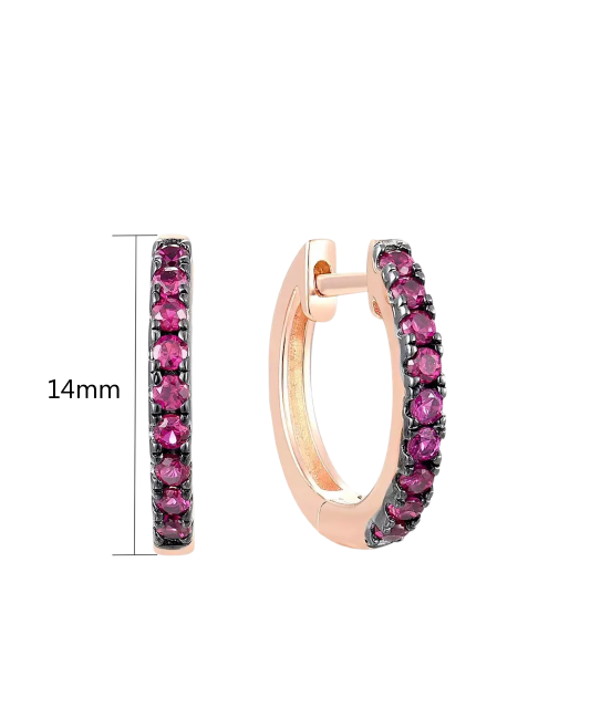 Apzeltīt sudraba auskari ar nano rubīniem - Goldinga