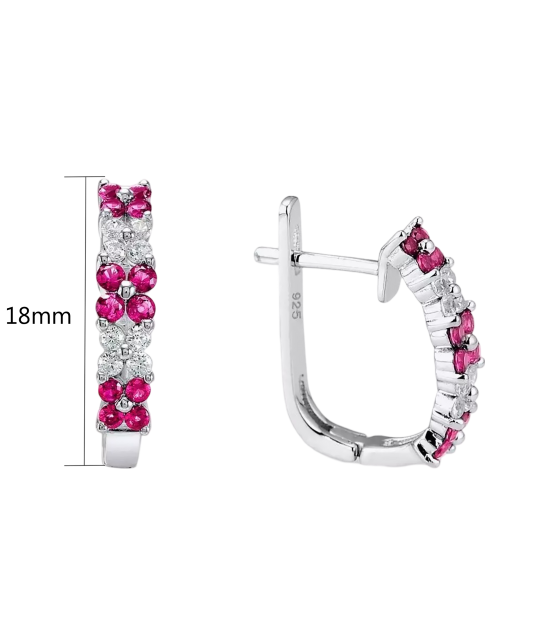 Sudraba auskari ar nano rubīniem un cirkoniem