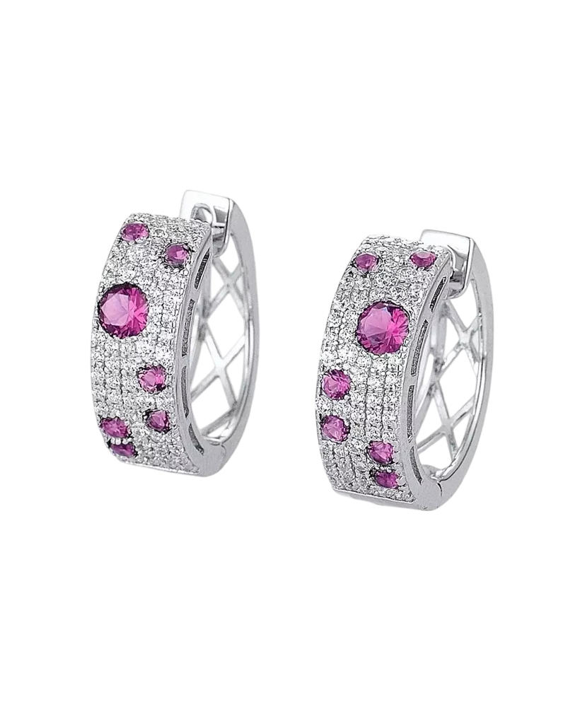 Sudraba auskari ar nano rubīniem un cirkoniem - Goldinga