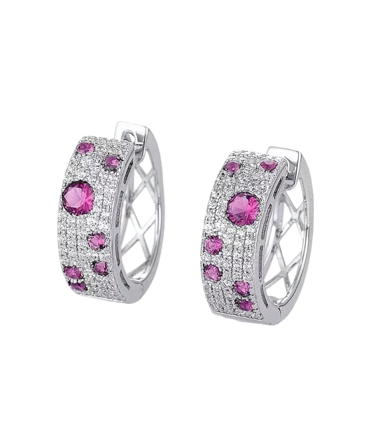 Sudraba auskari ar nano rubīniem un cirkoniem - Goldinga