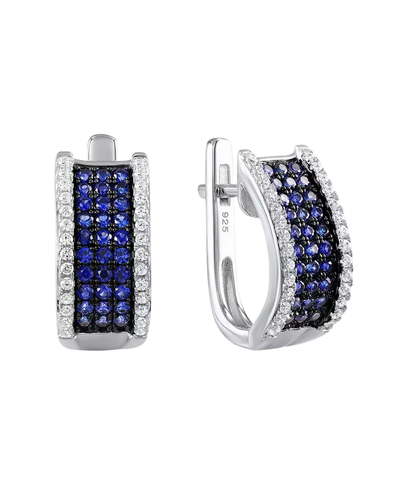 Серьги из серебра с цирконами