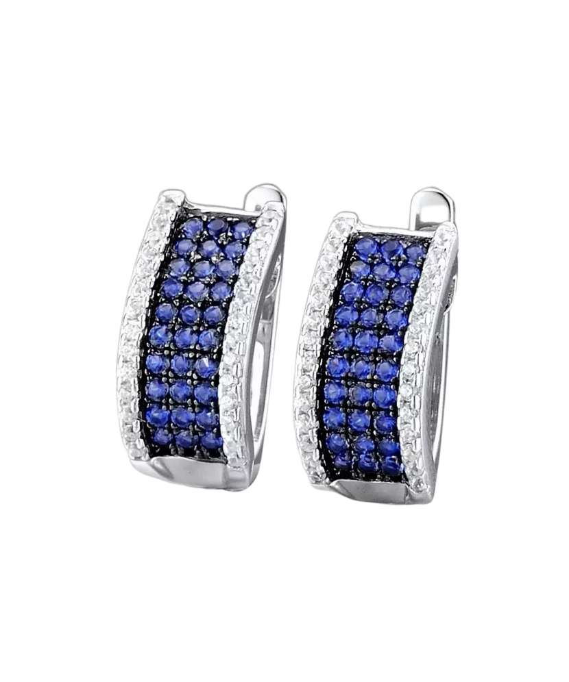 Серьги из серебра с цирконами