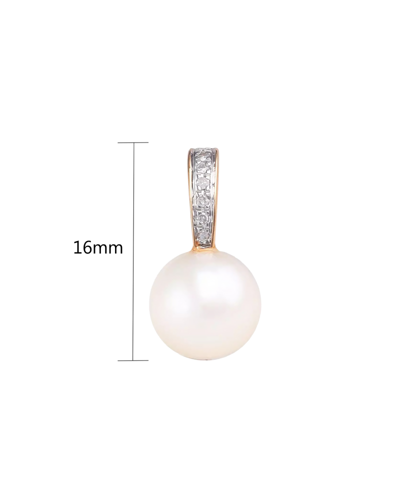 Zelta kulons ar pērli un dimantiem - Goldinga