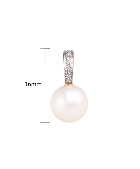 Zelta kulons ar pērli un dimantiem - Goldinga