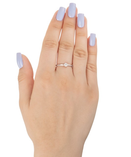 Baltā zelta gredzens ar dimantiem - Goldinga