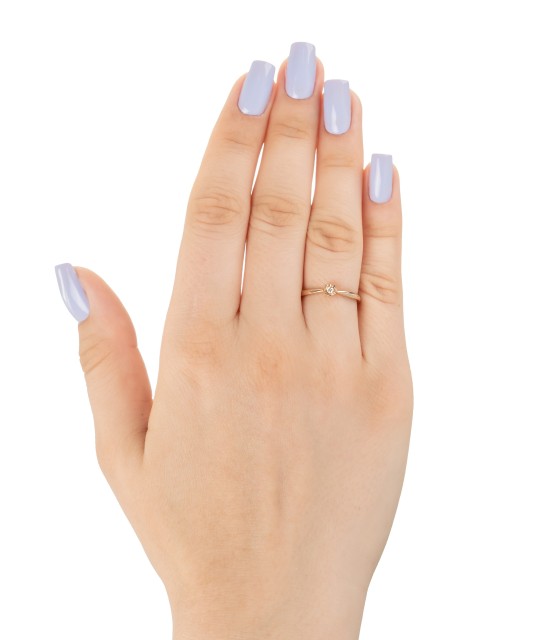 Auksinis žiedas su briliantu - Goldinga