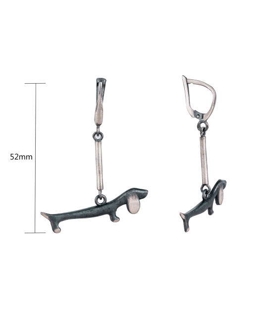 Серебряные серьги "Щенки"