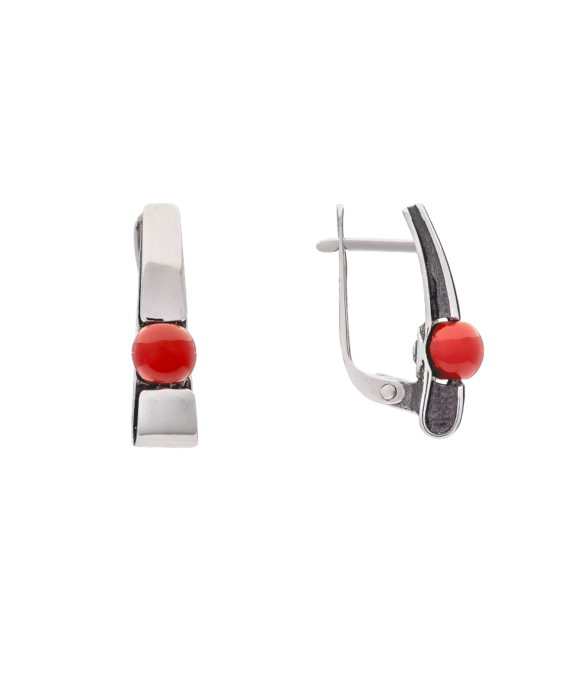 Sudraba auskari ar koraļļiem