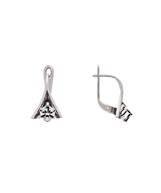 Sudraba auskari ar kristāliem