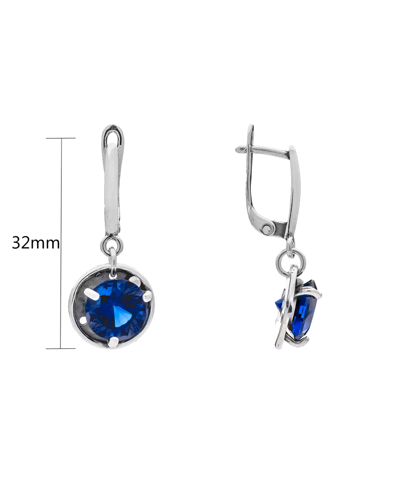 Серьги из серебра с цирконом