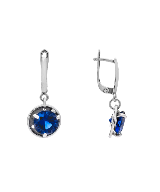 Серьги из серебра с цирконом