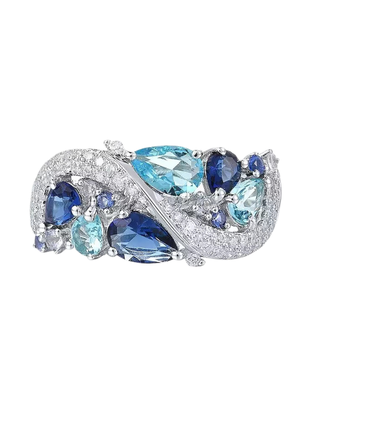 Кольцо из серебра с фианитами