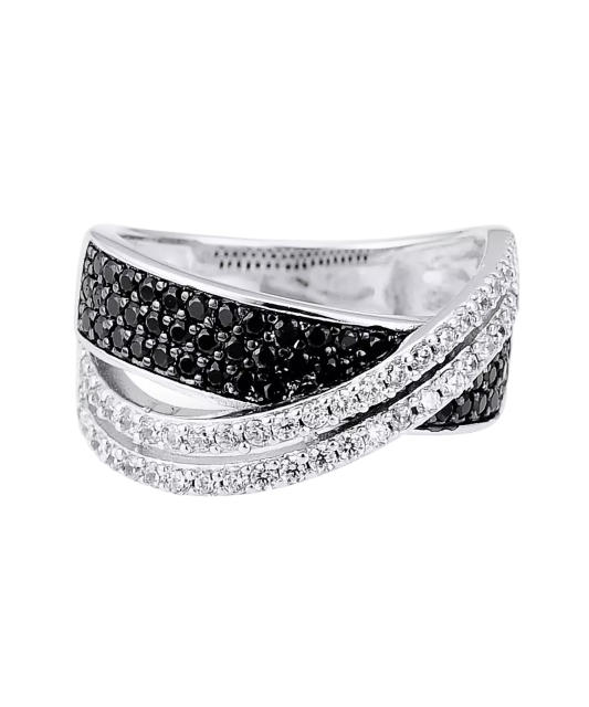 Sudraba gredzens ar cirkonijiemun špineļiem - Goldinga