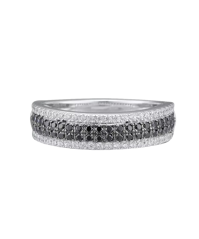 Sudraba gredzens ar cirkonijiemun špineļiem