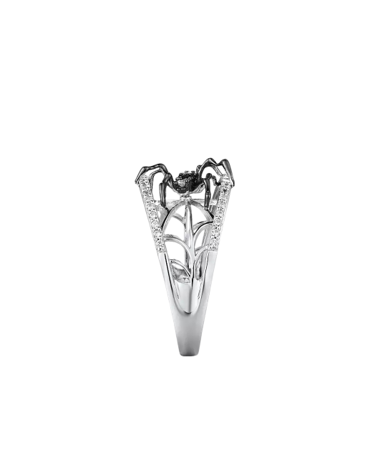 Sudraba gredzens ar cirkonijiemun špineļiem "zirneklis"