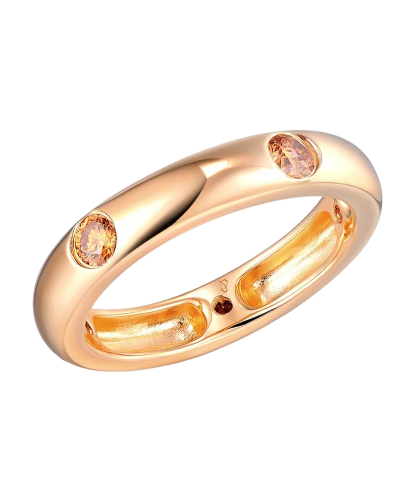 Кольцо из золочёного серебра с фианитами