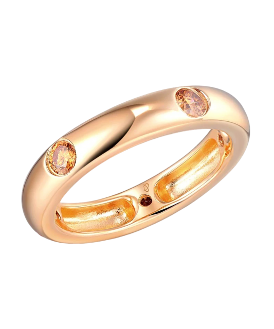 Apzeltīts sudraba gredzens ar cirkonijiem