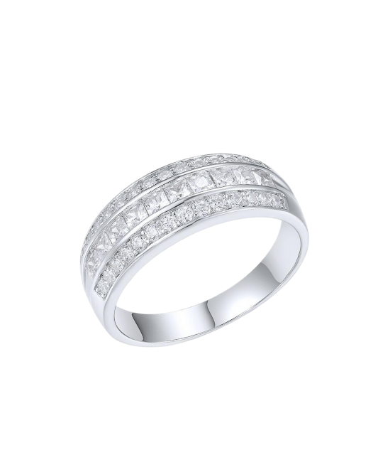 Кольцо из серебра с фианитами