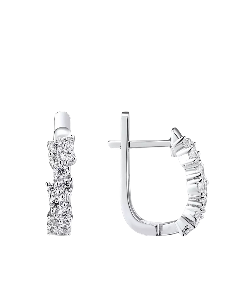 Серьги из серебра с цирконами