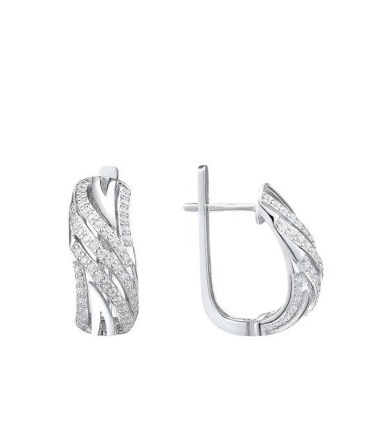 Серьги из серебра с цирконами