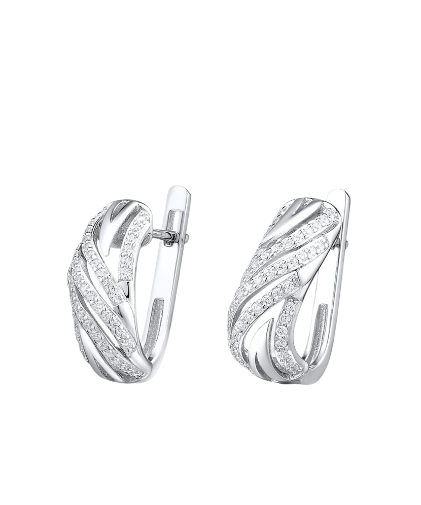 Серьги из серебра с цирконами