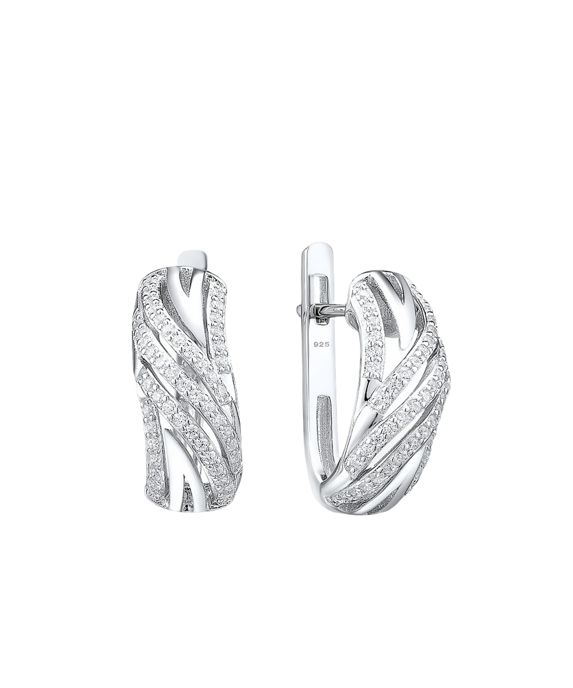 Серьги из серебра с цирконами
