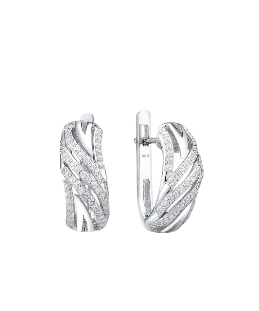 Серьги из серебра с цирконами