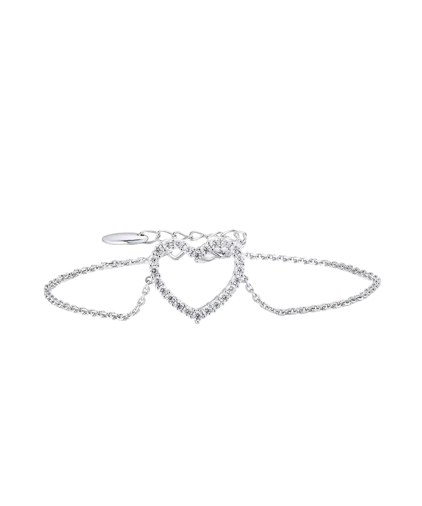 Sudraba rokassprādze ar cirkonijiem "Sirds" - Goldinga