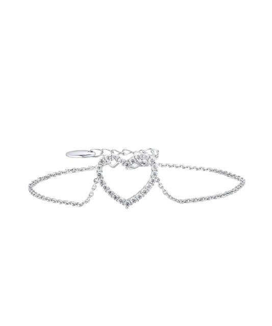 Sudraba rokassprādze ar cirkonijiem "Sirds" - Goldinga