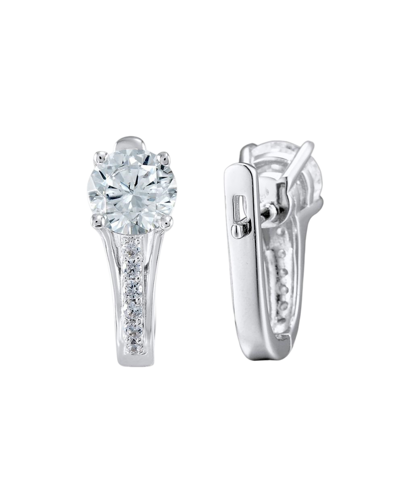 Серьги из серебра с цирконами