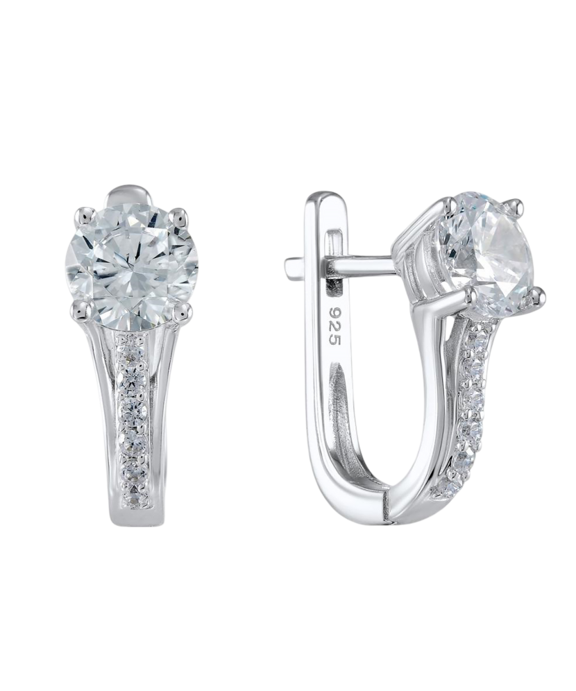 Серьги из серебра с цирконами