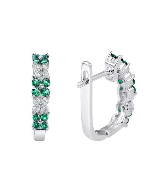 Серьги из серебра с цирконами