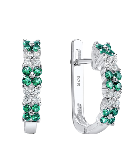 Серьги из серебра с цирконами