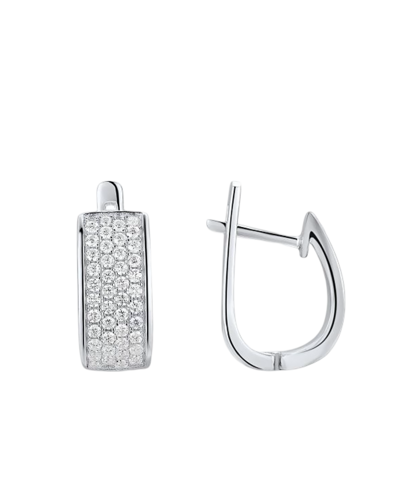 Серьги из серебра с цирконами